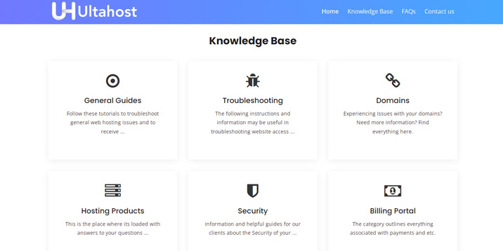 Base di conoscenza di Ultahost