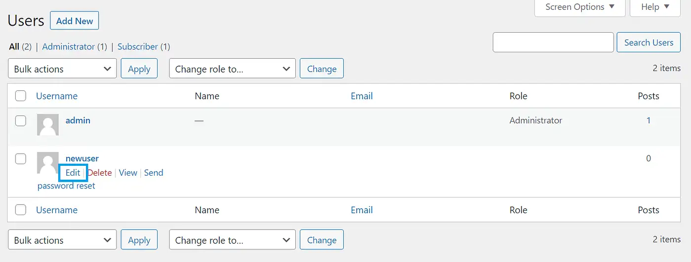 Un esempio di come modificare la combinazione di colori dell'amministratore di qualcun altro.