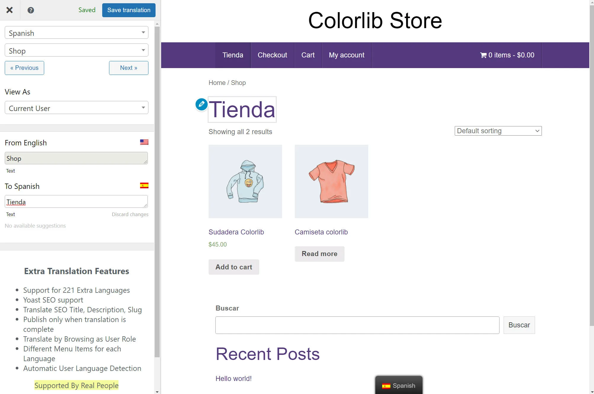 วิธีแปลหน้าร้านค้า WooCommerce