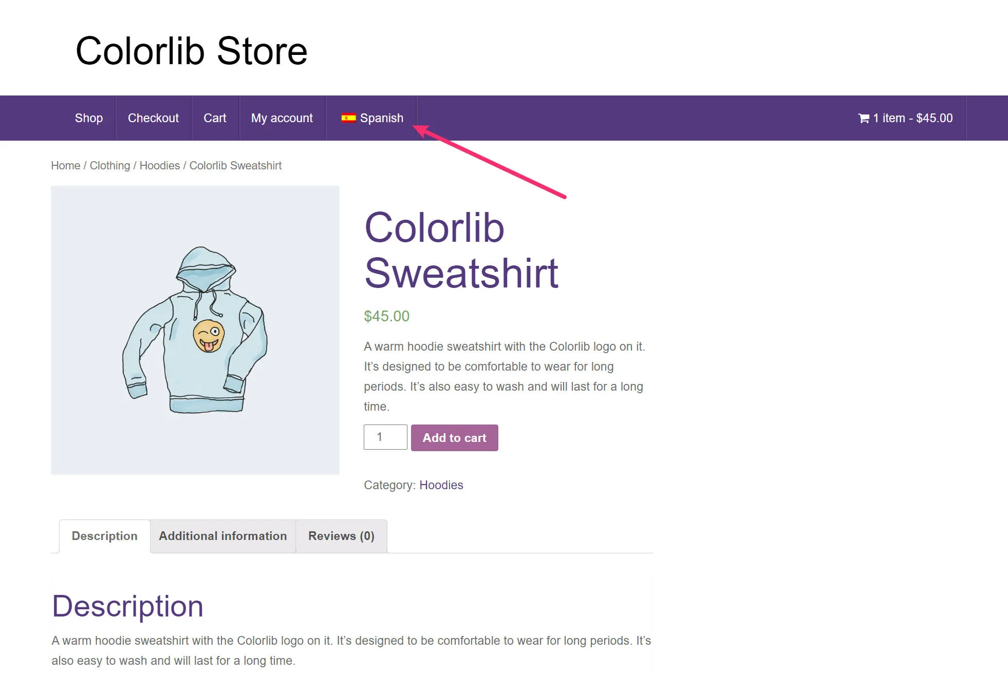 ตั้งค่าสถานะ WooCommerce ภายในเมนูด้านบน