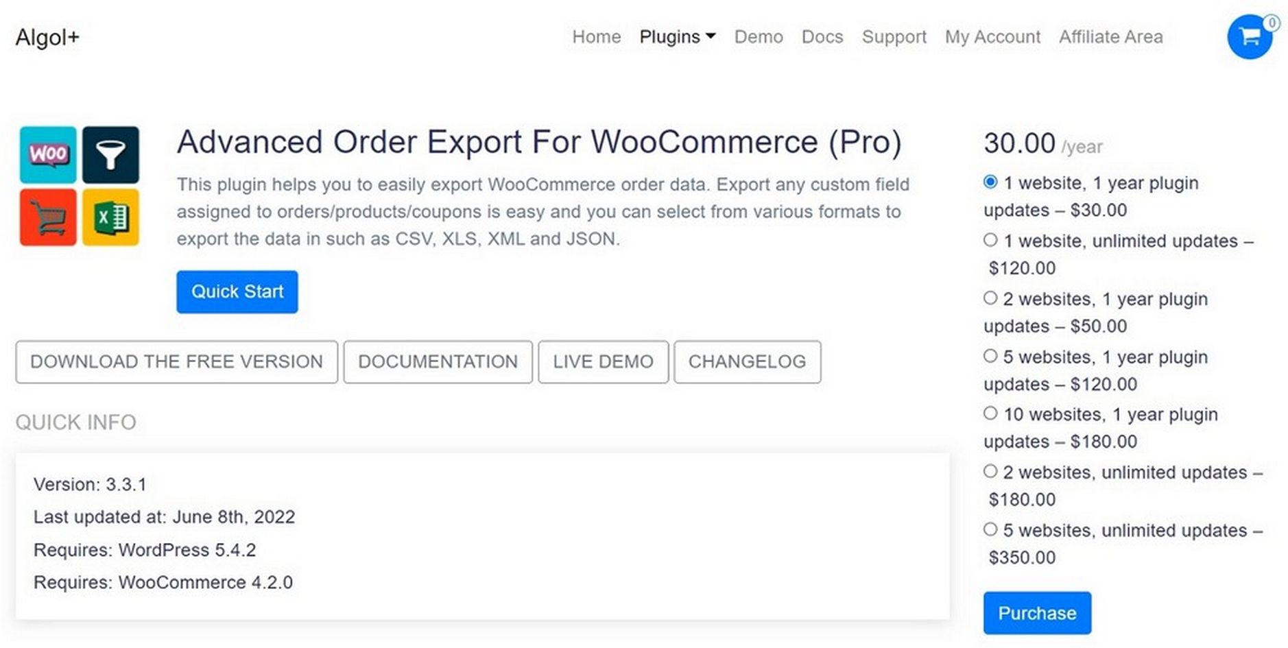 расширенный экспорт заказа для WooCommerce из AlgolPlus