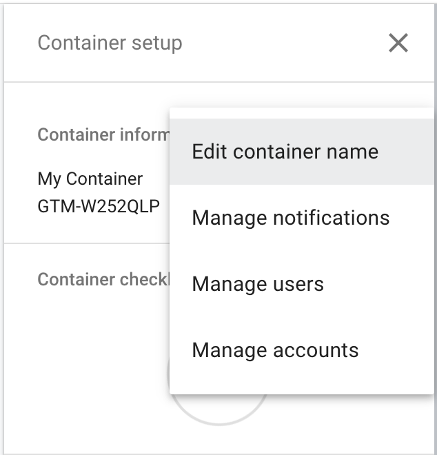 Configurazione del contenitore di Google Optimize