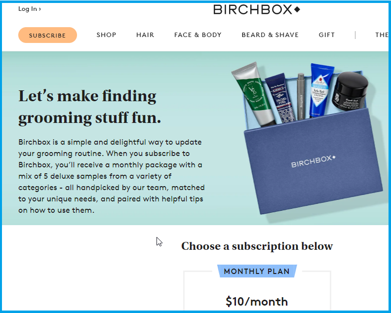 تقدم حزم المنتجات محتوى رائعًا لموقع عضويتك - مثال Birchbox