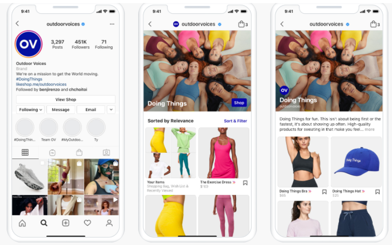 Cataloghi di prodotti acquistabili nei negozi Instagram