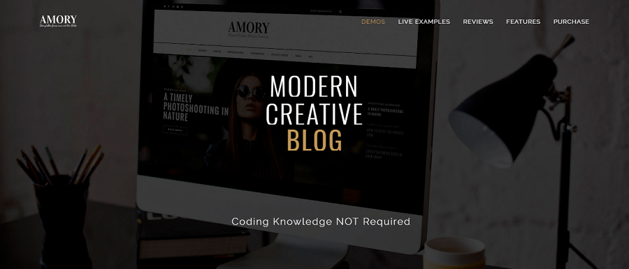 Amory Blog 響應式 WordPress 博客主題預覽 ThemeForest