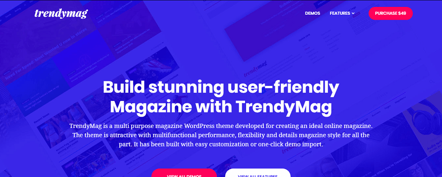 TrendyMag WordPress Majalah Berita Blog Pratinjau Tema ThemeForest