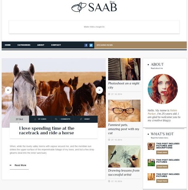 Tema WordPress pentru revista Saab