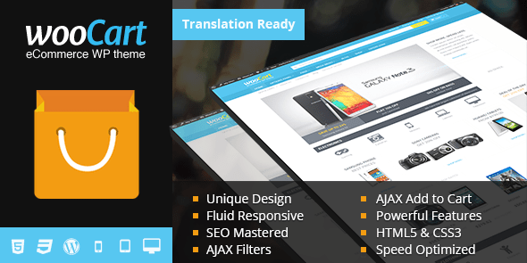 WooCart พรีเมี่ยมอีคอมเมิร์ซ WordPress Theme