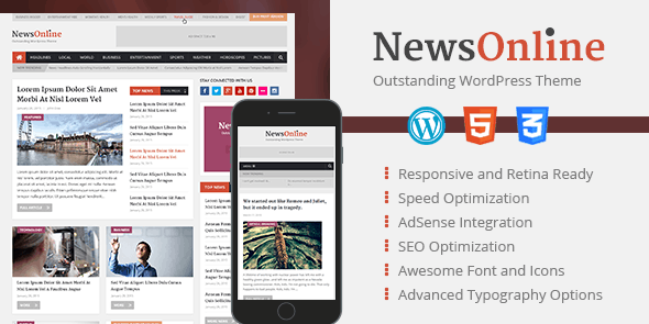 NewsOnline: Piękny i profesjonalny motyw magazynu WordPress