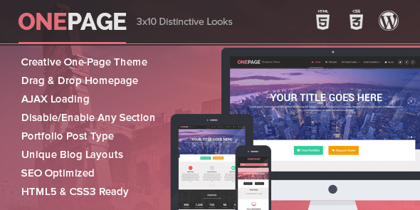 OnePage - ผลงานเฉพาะและธีม WordPress ธุรกิจหน้าเดียว