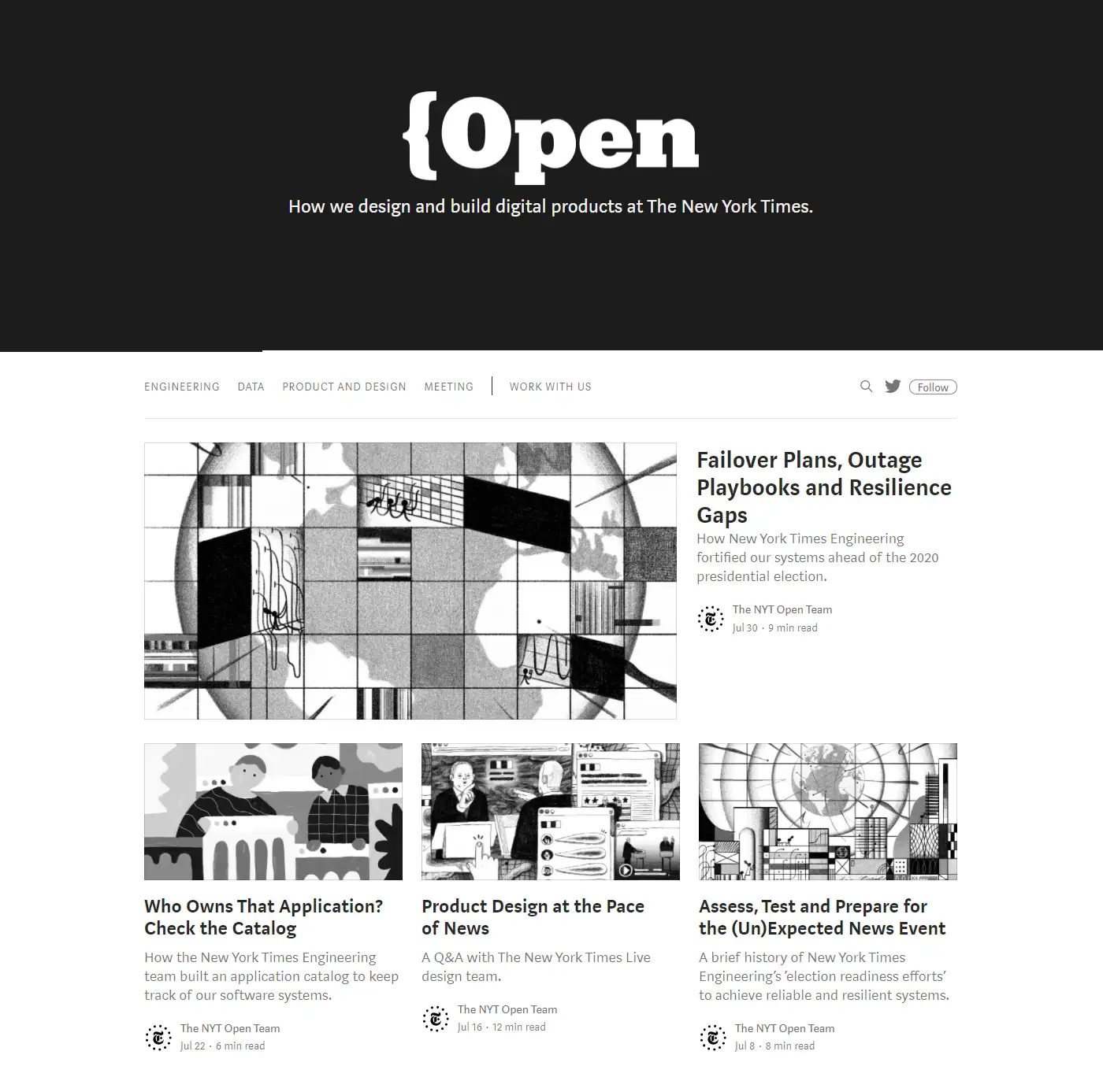 La page d'accueil d'Open, un microsite du New York Times.