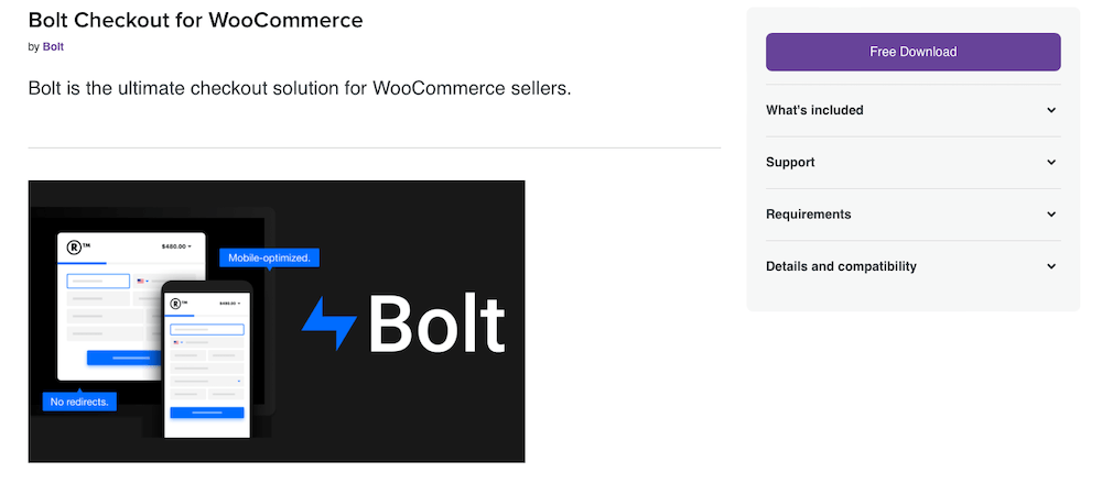 WooCommerceエクステンションのボルトチェックアウト