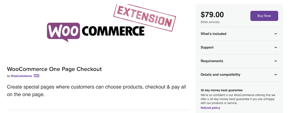 Complemento de pago de una página de WooCommerce