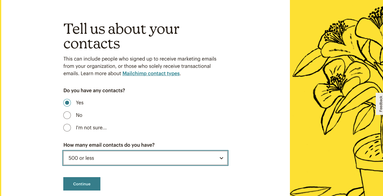 Informez Mailchimp du nombre d'abonnés que vous avez