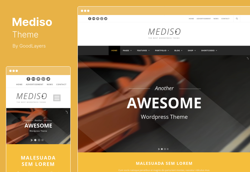 Mediso Theme - องค์กร / หน้าเดียว / บล็อก WordPress Theme