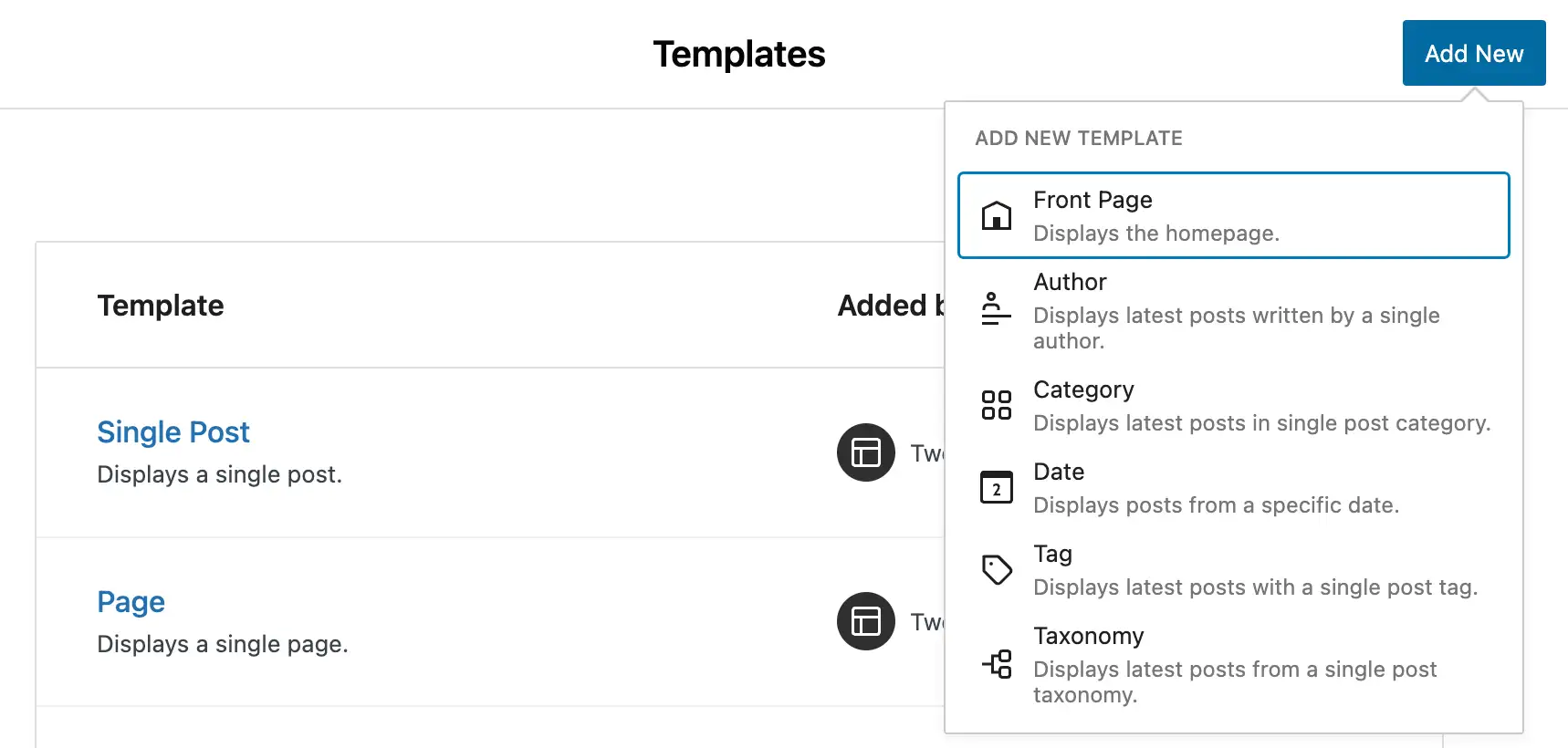 WordPress 6 nuevas plantillas