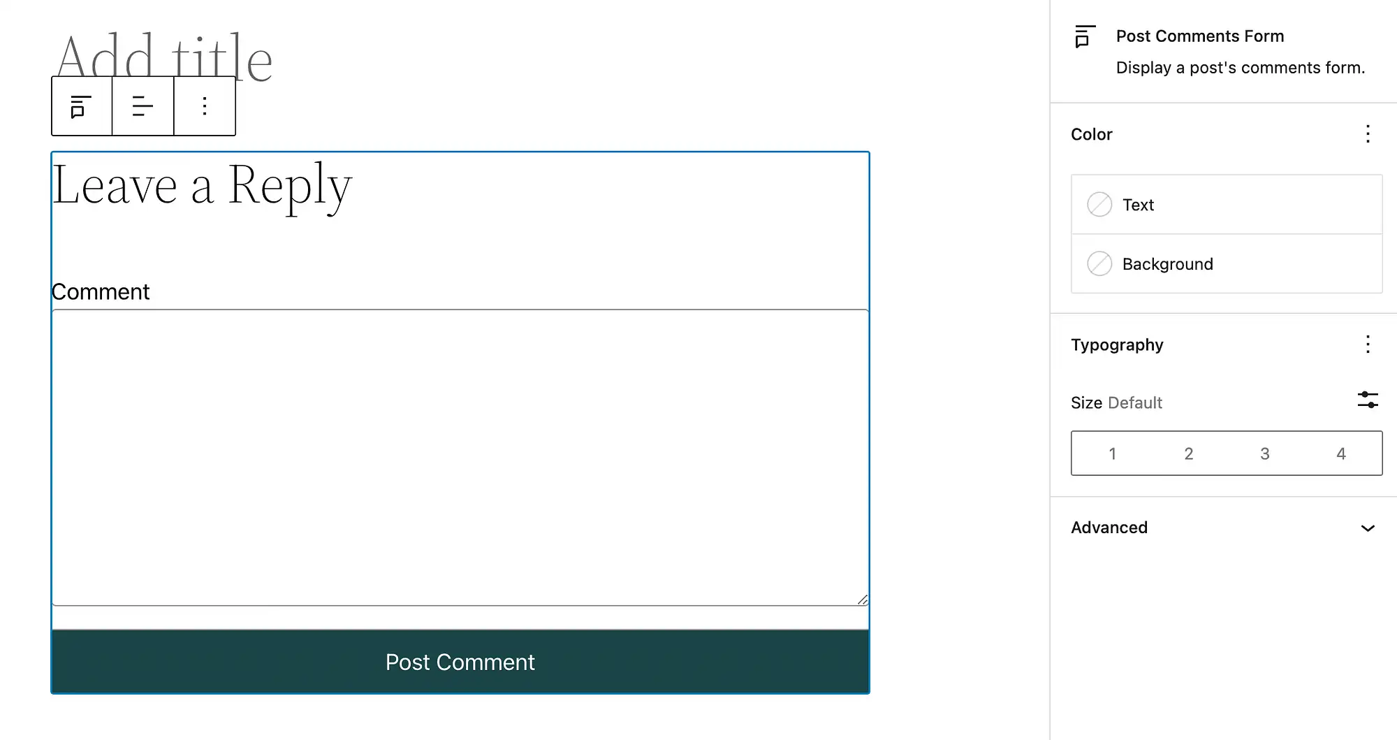 Blok formulir posting komentar