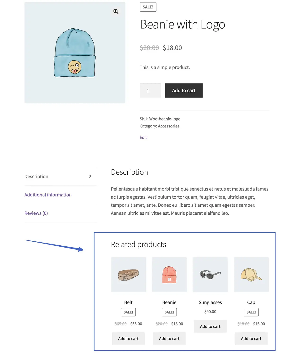 สินค้าที่เกี่ยวข้อง รหัสย่อ WooCommerce