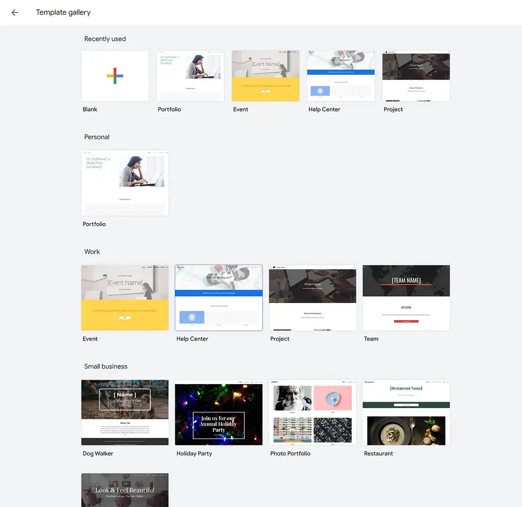 การตรวจสอบไลบรารีเทมเพลต Google Sites