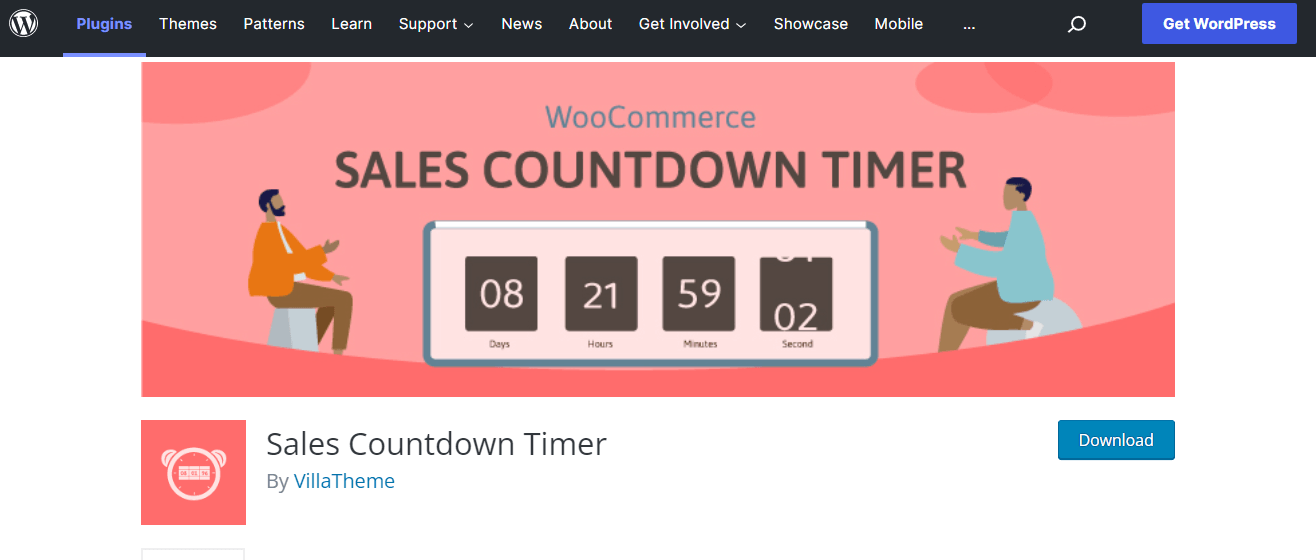 Sales Countdown Timer — еще один плагин таймера обратного отсчета WooCommerce.