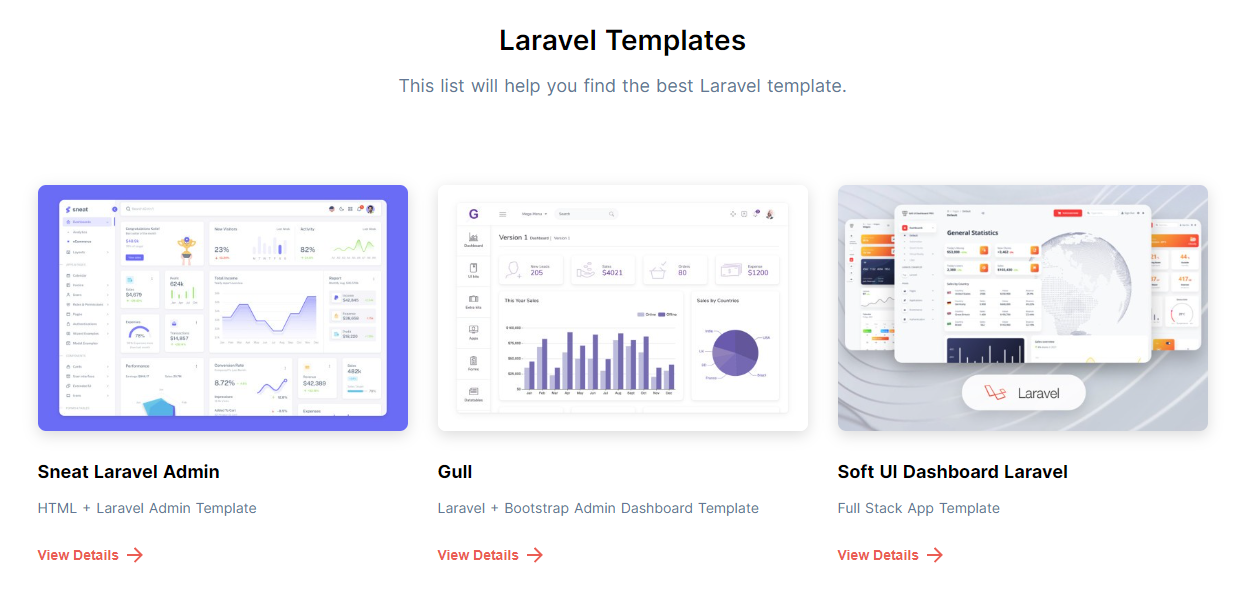 Contoh template Laravel