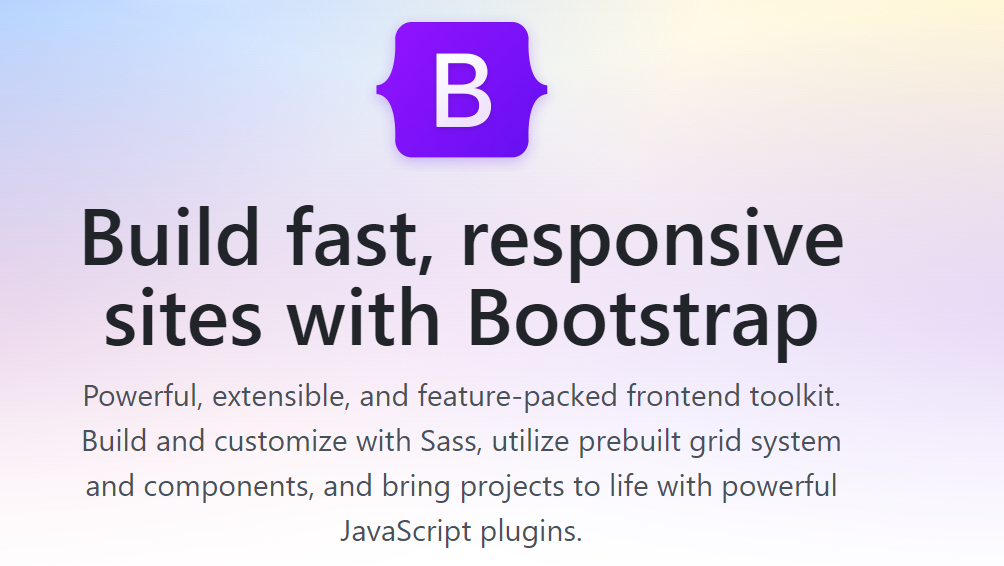 La page d'accueil Bootstrap