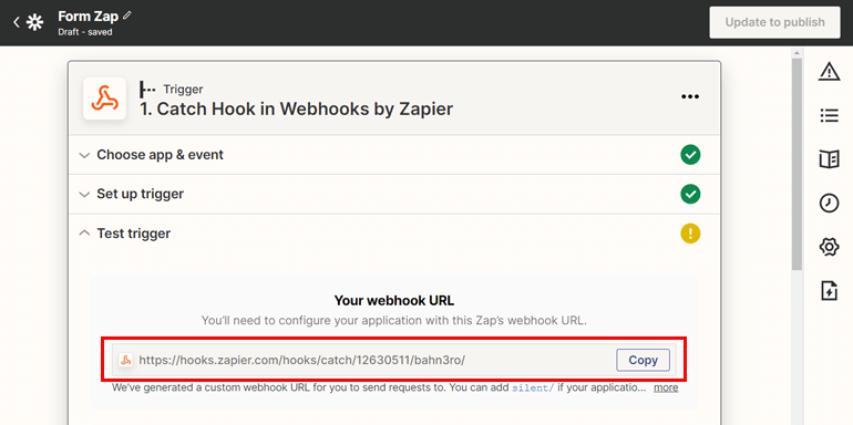 URL du webhook