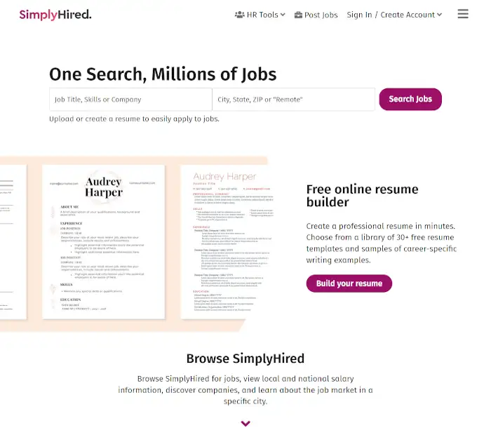 Site-uri de locuri de muncă pentru blogging - SimplyHired