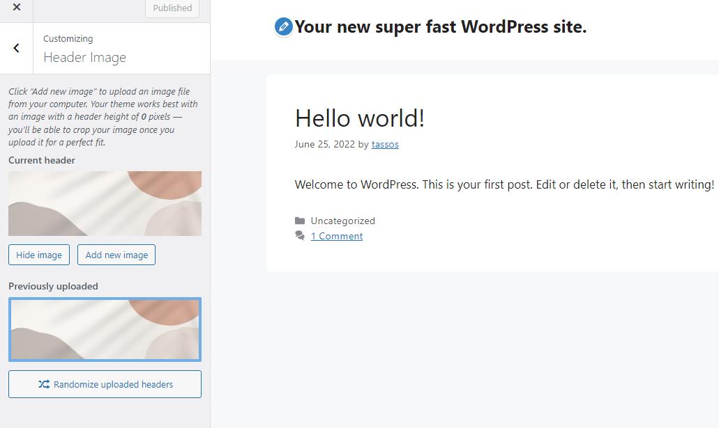 เทมเพลตส่วนหัวที่กำหนดเองของ Wordpress