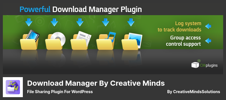 Gerenciador de downloads do plug-in Creative Minds - plug-in de compartilhamento de arquivos para WordPress