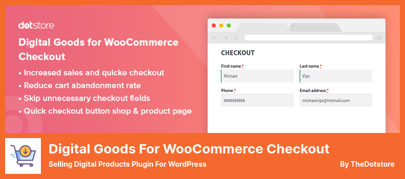 WooCommerce Checkout 插件的数字商品 - 销售 WordPress 的数字产品插件