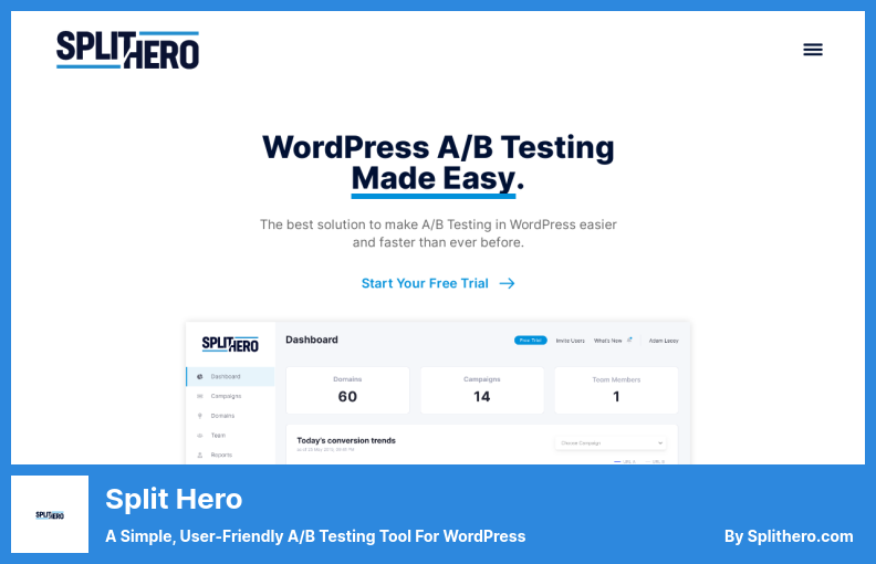 برنامج Split Hero الإضافي - أداة اختبار A / B بسيطة وسهلة الاستخدام لبرنامج WordPress