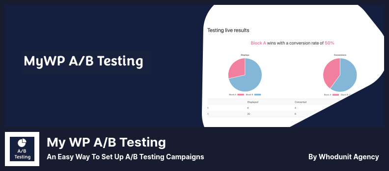 My WP A/B Testing Plugin - A/B 테스팅 캠페인을 설정하는 쉬운 방법