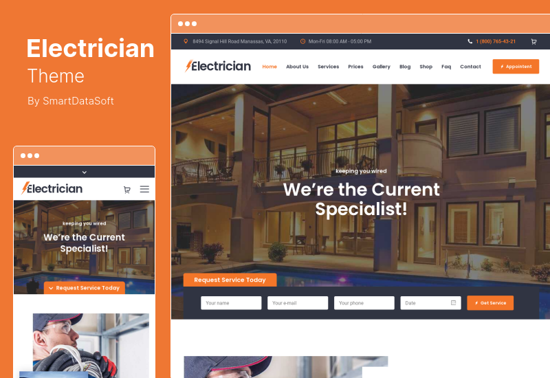 Electrician Theme - WordPress тема для электроснабжения