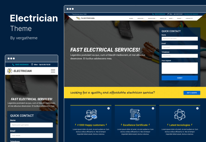 Tema de electricista - Tema de WordPress para servicios eléctricos y de reparación