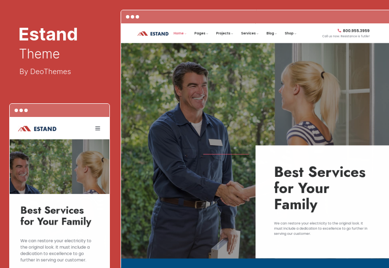 ธีม Estand - การบำรุงรักษาการปรับปรุงบ้าน WordPress Theme