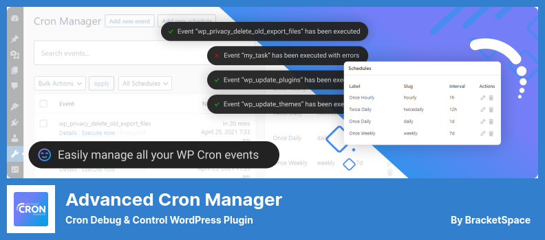 Plugin Advanced Cron Manager - Plugin Cron Debug & Control WordPress