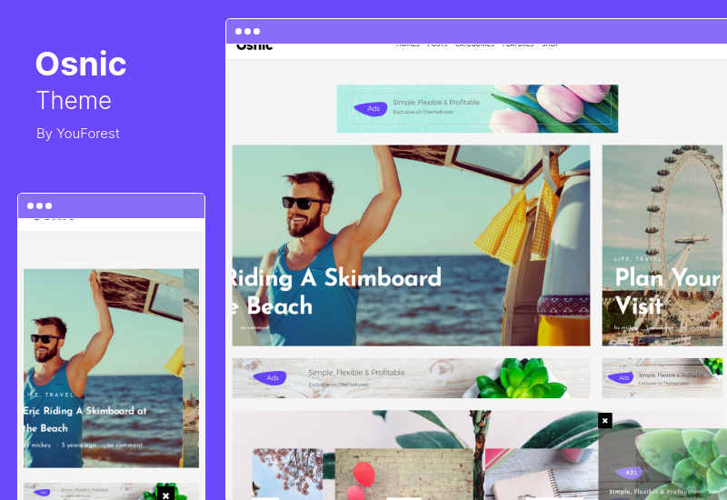 ธีม Osnic - ธีม WordPress พรีเมียมของ AdSense