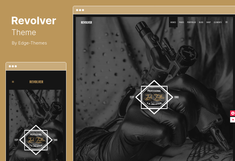 Revolver Teması - Dövme Stüdyosu Berber Dükkanı WordPress Teması