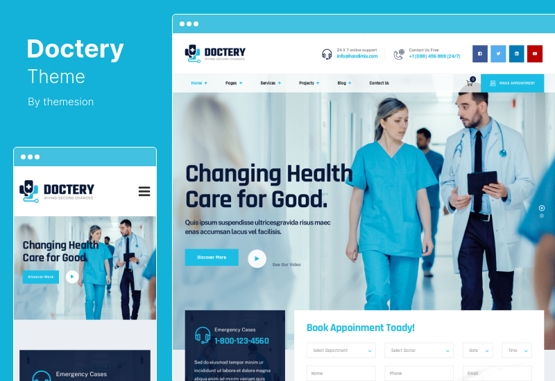 Doctery-Thema - WordPress-Theme für Krankenhausgesundheit