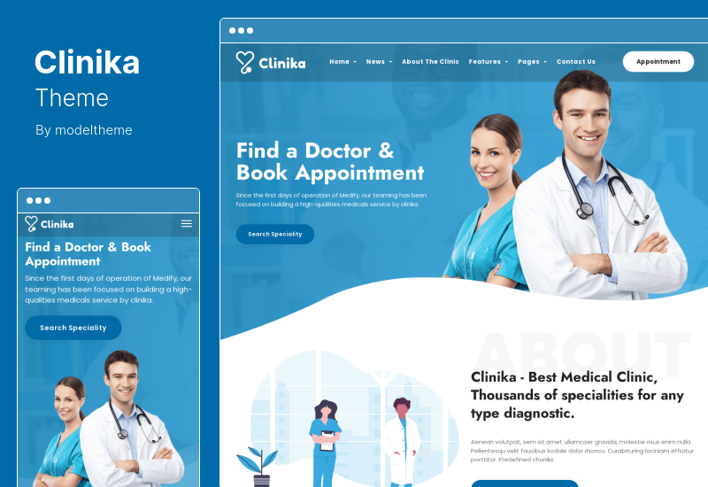 Clinika 主题 - 医疗诊所 WordPress 主题