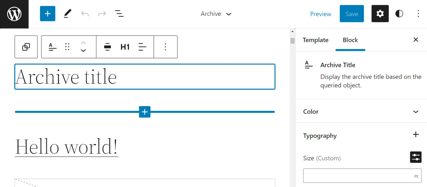 Edición de la plantilla de archivo para crear una página de categoría de WordPress personalizada