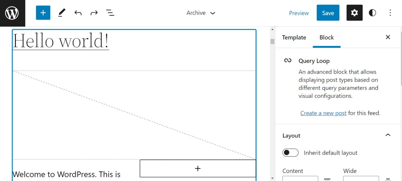 O bloco Query Loop