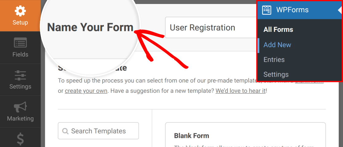 form name