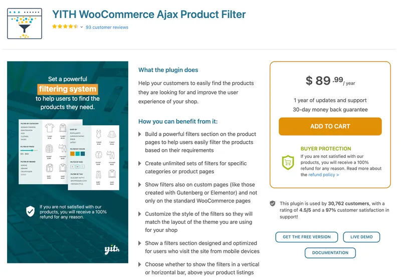 Plug-in de filtre de produit YITH WooCommerce Ajax