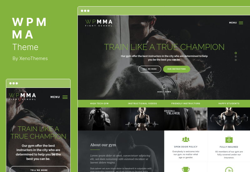 WP MMA Theme - Тема WordPress для тренажерного зала и фитнеса