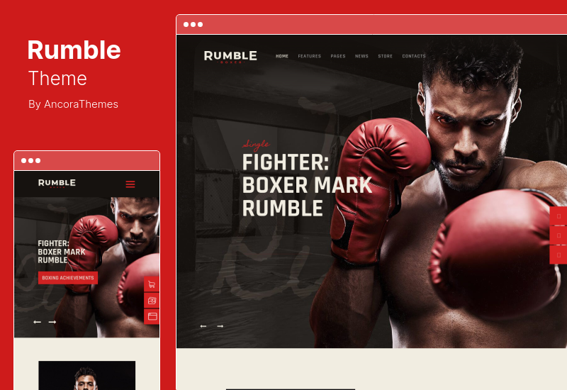 Rumble Theme - Boks ve Karma Dövüş Sanatları Dövüş WordPress Teması