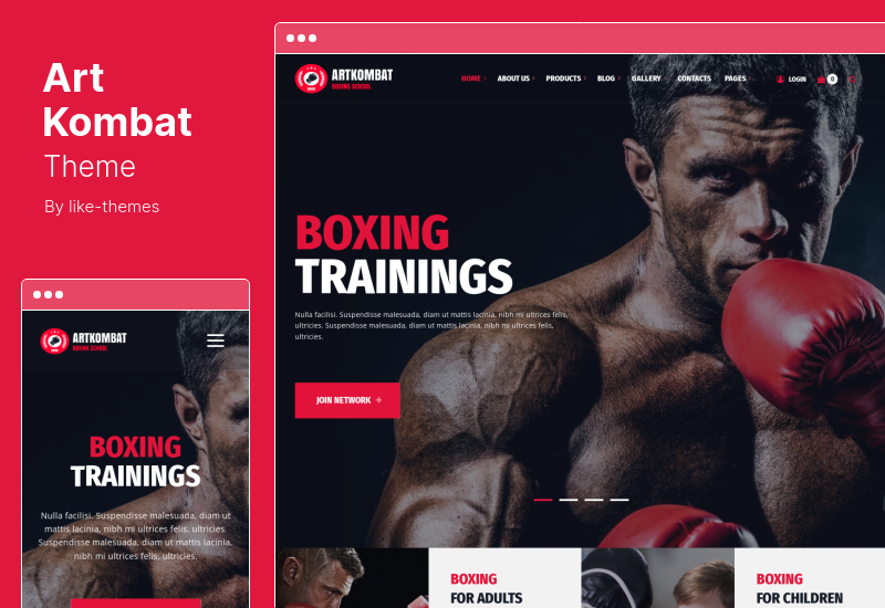 Thème ArtKombat - Thème WordPress pour l'école de boxe et les arts martiaux