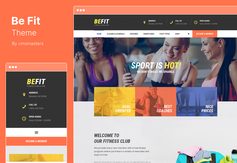 Be Fit Theme - Thème WordPress pour les salles de sport, de yoga et de fitness