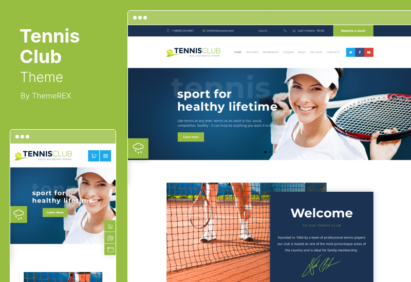 Tennis Club Theme — тема WordPress для спорта и мероприятий